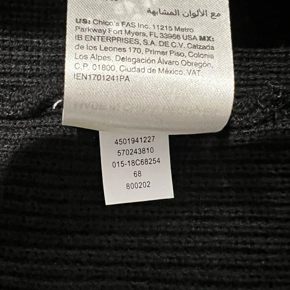 Chico's Black Size Large Lace Sleeve Pullover Sweater - Picture 8 of 8